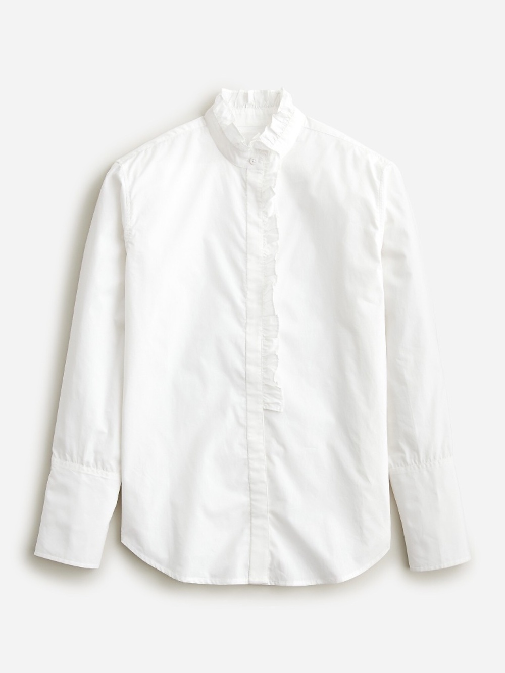 J.Crew Ruffle-trim Garçon Shirt in Cotton Poplin (White)